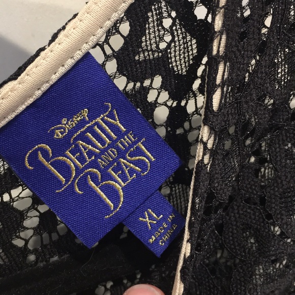 Beauty & The Beast Disney Black lace & cream underlay dress XL (Juniors sizing) - Picture 3 of 5